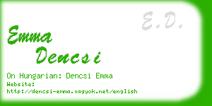 emma dencsi business card